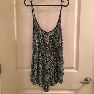 Blue and green Floral romper